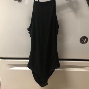 Black slim fitting bodysuit